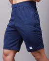 Navy blue cortenic knitted shorts