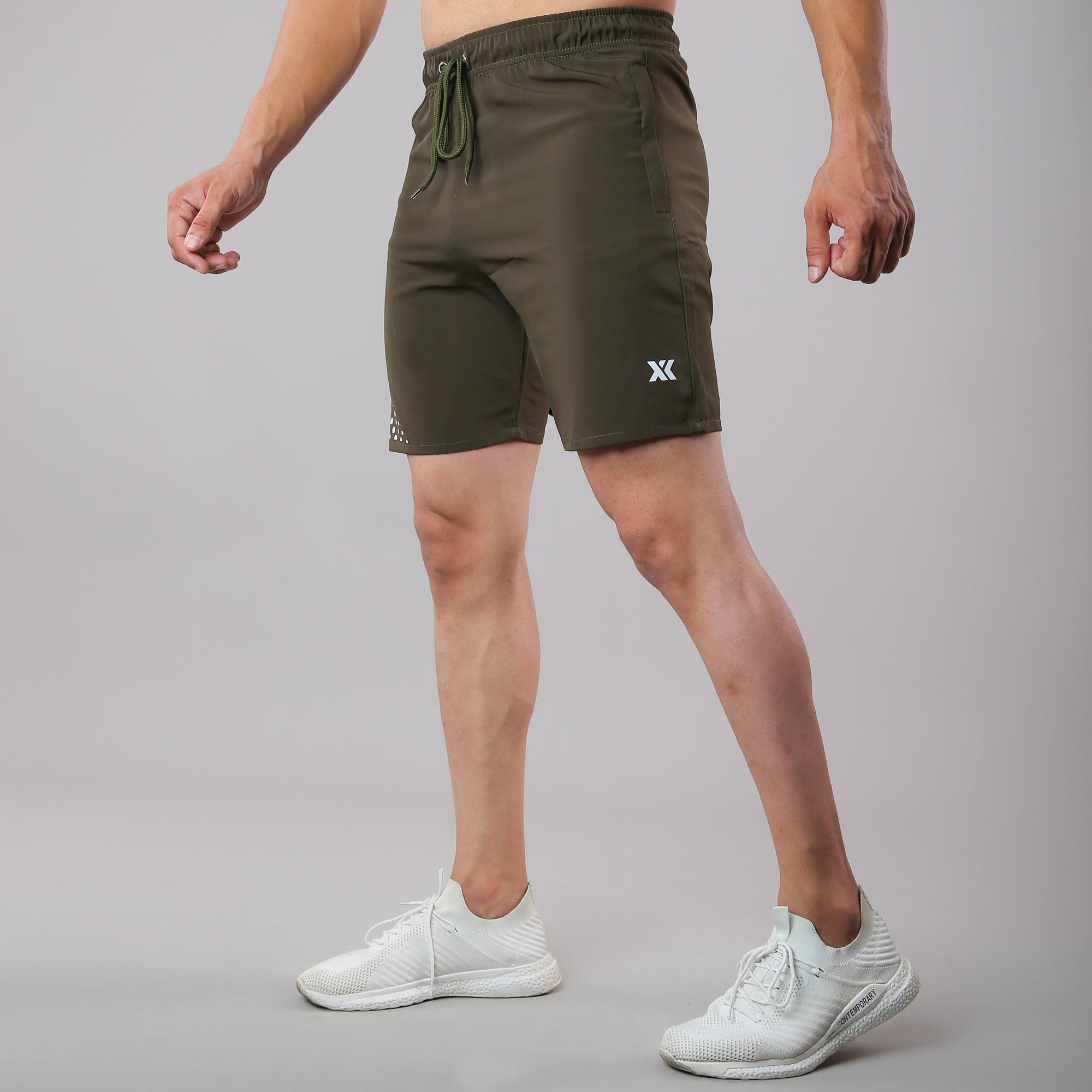 Olive micro lightweight speed shorts