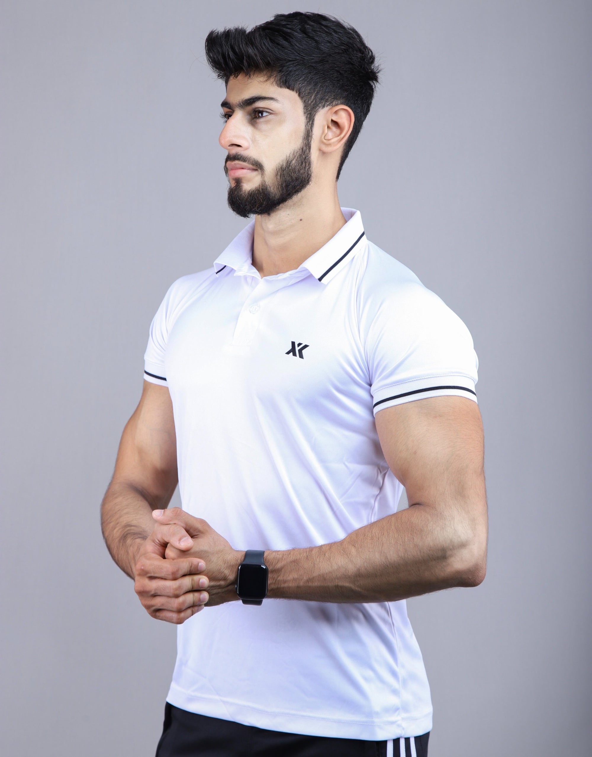 Premium white fitted polo