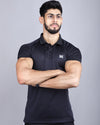 Premium black fitted polo