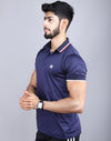 Premium navy blue fitted polo