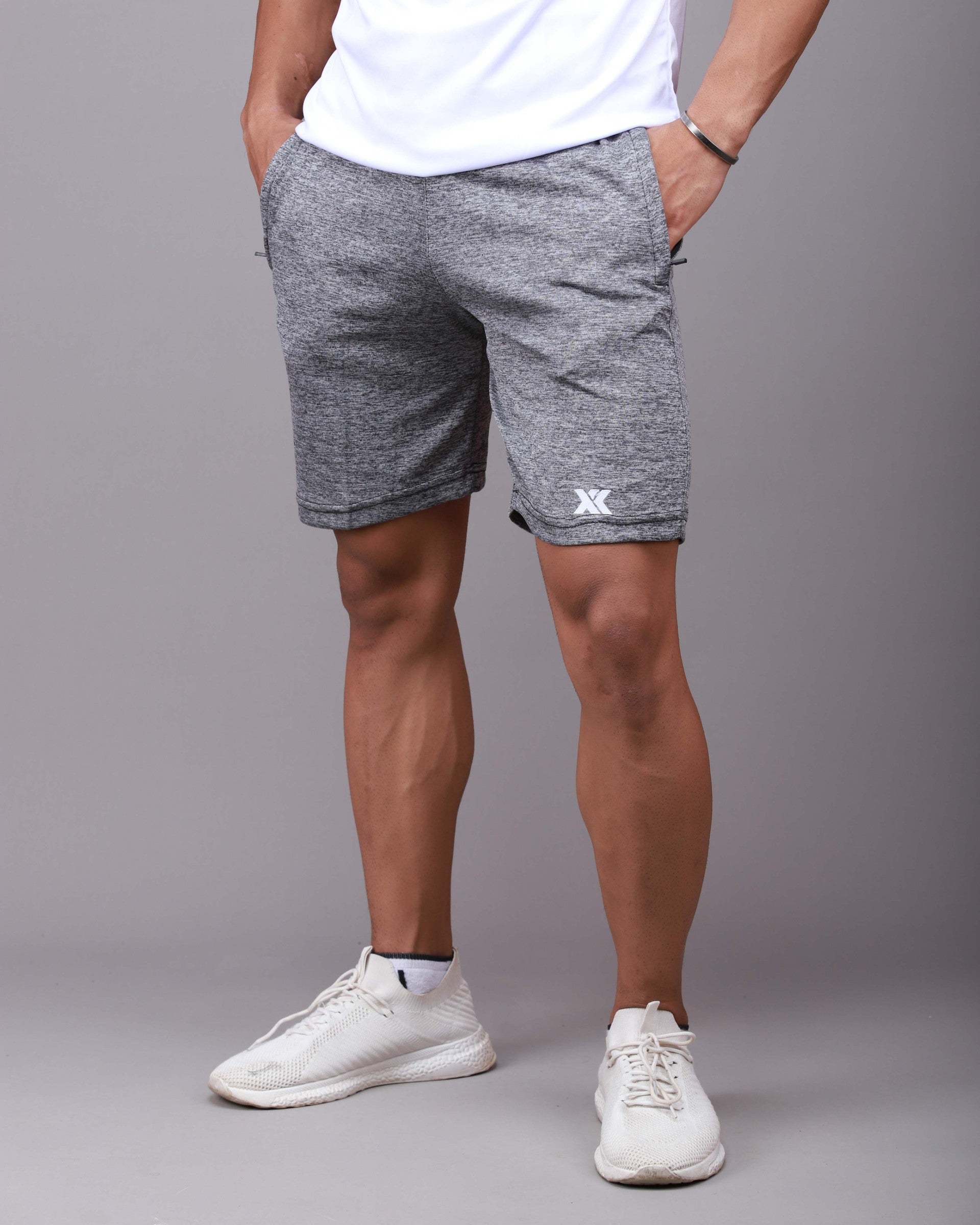 Alpha Grey Fitted Shorts